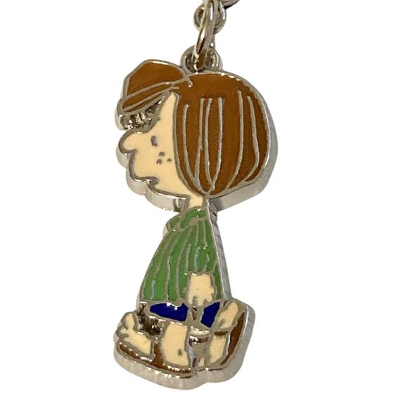 Peanuts Snoopy Peppermint Patty Clip On Charm Zipper Pull Purse Charm Signed - Picture 2 of 8